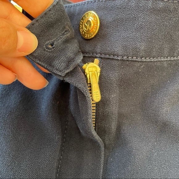 St. John Navy High Rise Cotton Pant 6 - Picture 6 of 11